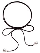 Shein Black Faux Pearl Wrap Choker Necklace