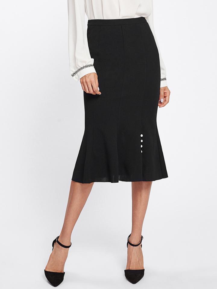 Shein Pearl Beading Trumpet Skirt