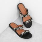 Shein Chain Detail Two Strap Sandals