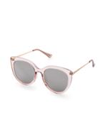 Shein Pink Frame Grey Lens Cat Eye Sunglasses