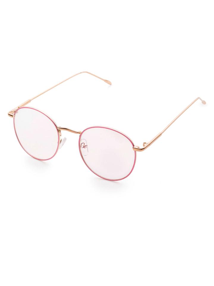 Shein Pink Frame Clear Lens Glasses