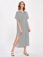 Shein Contrast Vertical Striped Split Side Dress