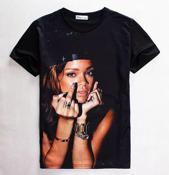 Shein Rihanna 3d Print T-shirt