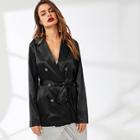 Shein Double Button Silky Blazer