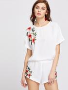 Shein Embroidered Loose Casual Shorts