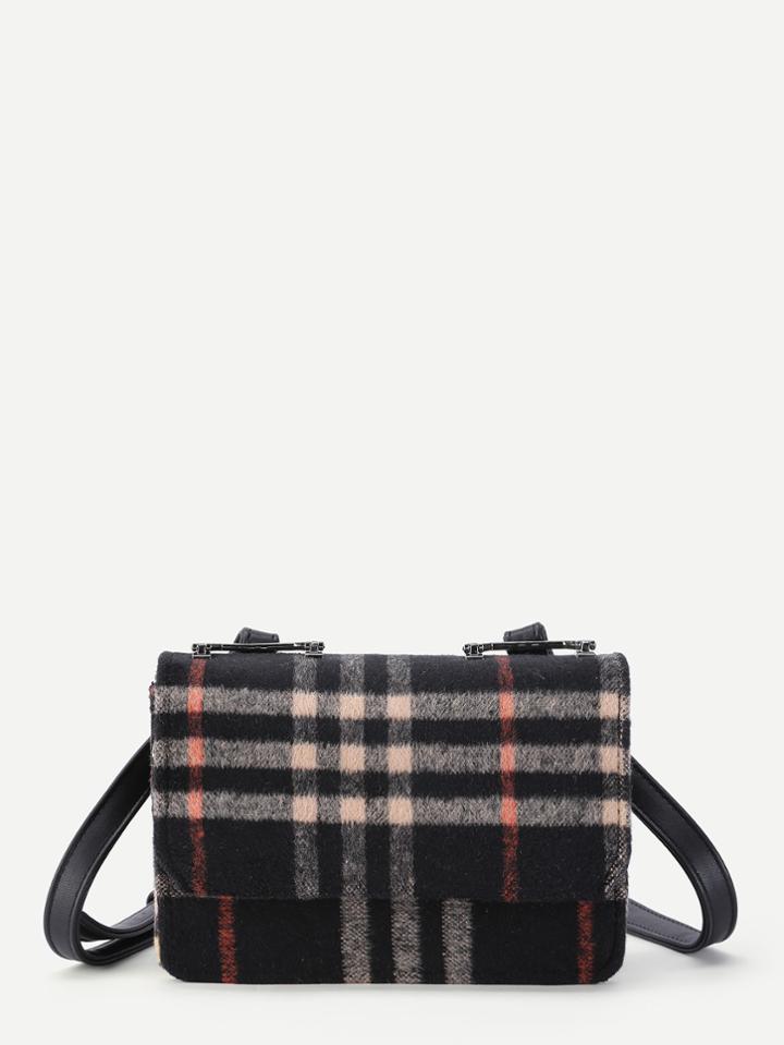 Shein Gingham Print Shoulder Bag With Adjustable Strap