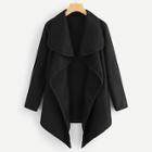 Shein Solid Waterfall Neck Coat