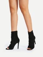 Shein Peep Toe Strap Front Stiletto Pumps