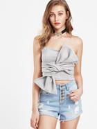 Shein Suede Knotted Bandeau Top