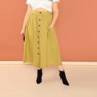 Shein Plus Pocket Front Button Up Skirt