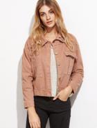 Shein Pink Drop Shoulder Metal Embellished Jacket