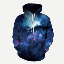 Shein Men Abstract Sky Print Hooded Sweatshirt