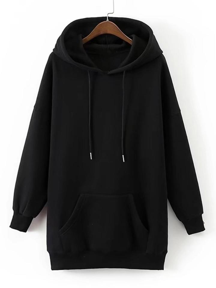 Shein Kangaroo Pocket Longline Hoodie