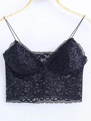Shein Black Lace Cami Crop Top