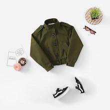 Shein Girls Button Up Raglan Sleeve Jacket