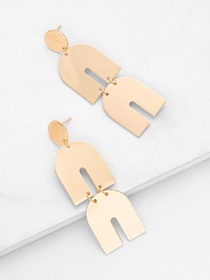 Shein Double U Magnet Design Drop Earrings