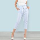 Shein O-belted Button Up Striped Pants
