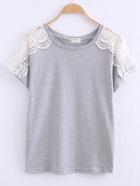 Shein Crochet Raglan Sleeve T-shirt