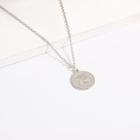Shein Figure Engraved Round Pendant Necklace