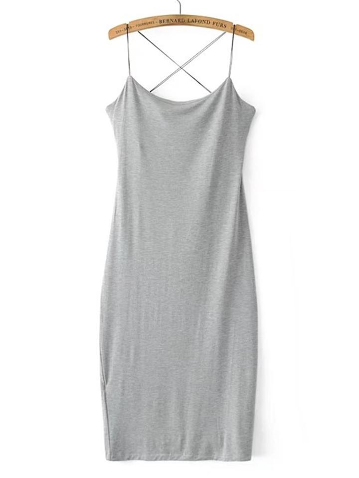 Shein Criss Cross Open Back Cami Dress