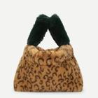 Shein Faux Fur Leopard Pattern Hand Bag