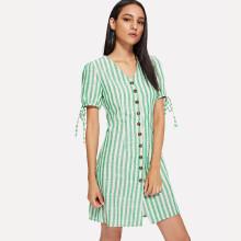 Shein Single Breasted Striped Dress