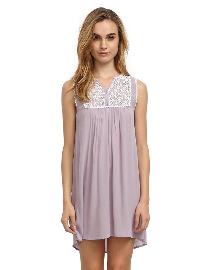Shein Contrast Lace Sleeveless Dress