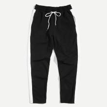 Shein Men Contrast Tape Side Drawstring Waist Sweatpants
