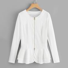 Shein Ruffle Hem Zip Front Top