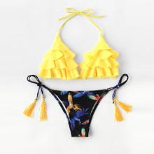 Shein Plus Tiered Ruffle Bikini Set