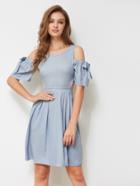Shein Open Shoulder Bow Tie Detailed Cut Out Dress