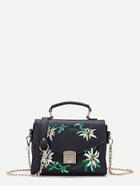 Shein Flower Embroidery Chain Bag
