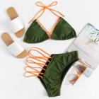 Shein Plus Strappy Asymmetric Bikini Set