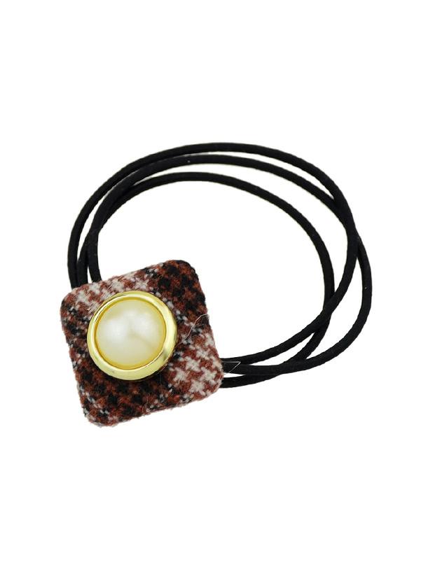 Shein Red Simulated-pearl Colorful Square Cloth Headbands Headwear