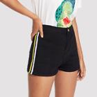 Shein Stripe Contrast Denim Shorts