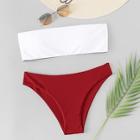 Shein Two Tone Color Bandeau Bikini Set