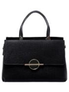 Shein Black Zipper Round Embellished Pu Bag