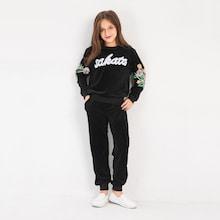 Shein Girls Embroidered Sweatshirt With Pants