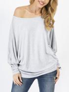 Shein Round Neck Long Sleeve Loose T-shirt