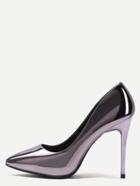 Shein Antique Bronze Mirrored Pu Point Toe Stiletto Pumps