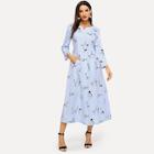 Shein V-cut Neck Mixed Print High Waist Dress