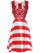 Shein Red White Striped Sequined A-line Dress