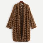 Shein Loose Knit Open Front Cardigan