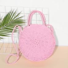 Shein Round Straw Shoulder Bag With Double Handle