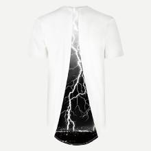 Shein Men Lightning Print High Low Tee
