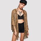 Shein Fringe Hem Cut Out Cardigan