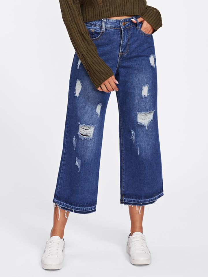 Shein Destructed Wide Jeans