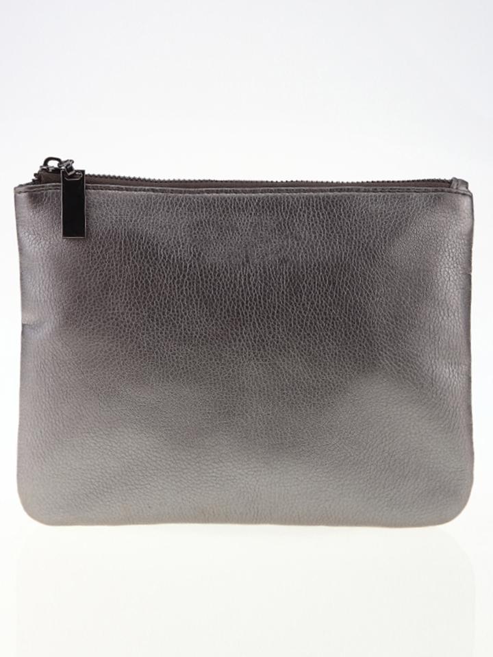 Shein Embossed Metallic Grey Makeup Bag