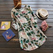 Shein Floral Print Random Rolled Cuff Dress