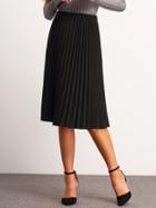 Shein Black Pleated Midi Skirt